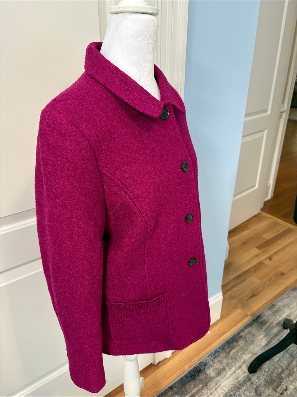 Talbots Ruffle Pocket Fuchsia Jacket - Picture 3 of 8